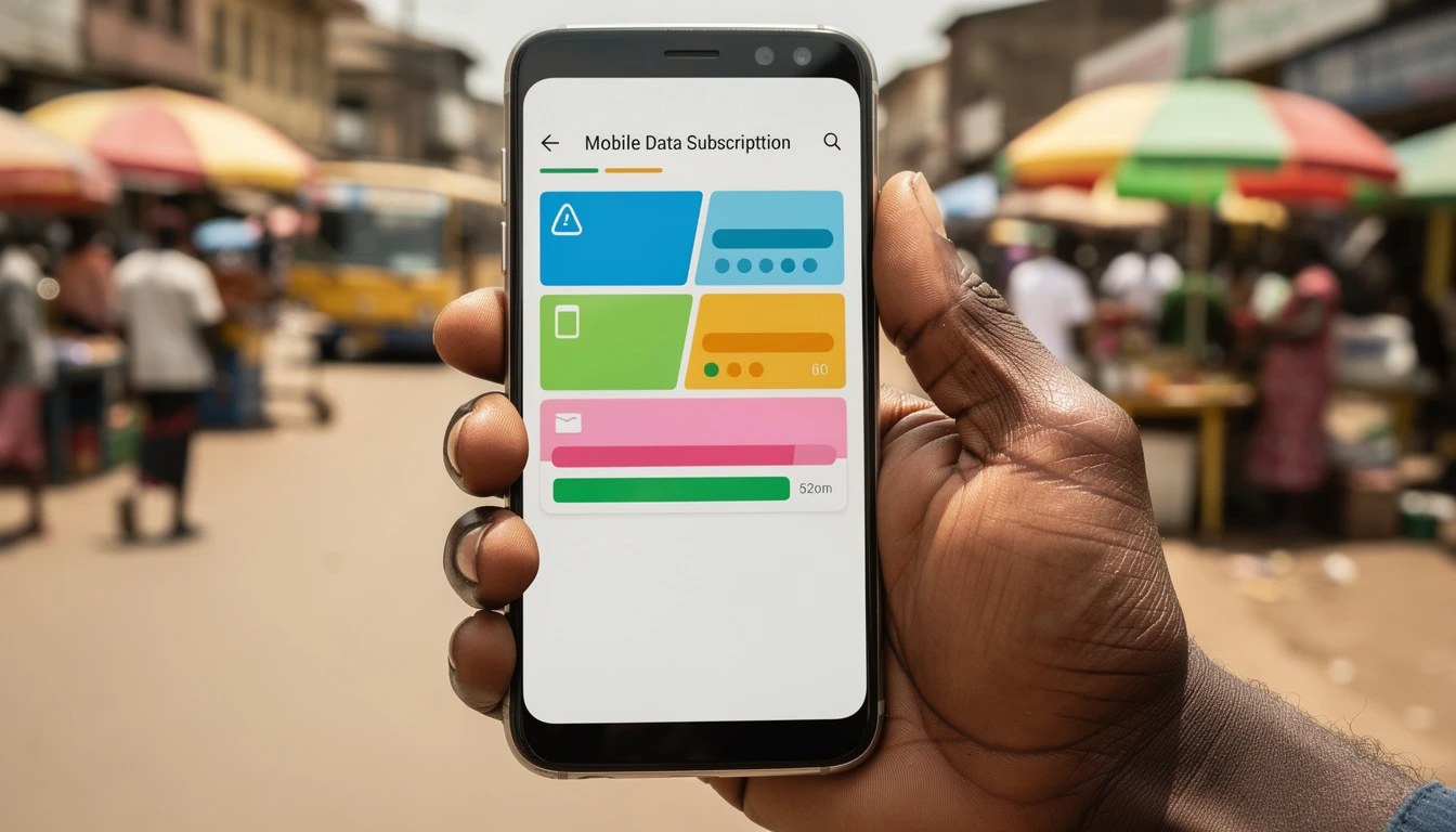 Person subscribing to affordable Airtel weekly or monthly data plan on smartphone in Nigeria